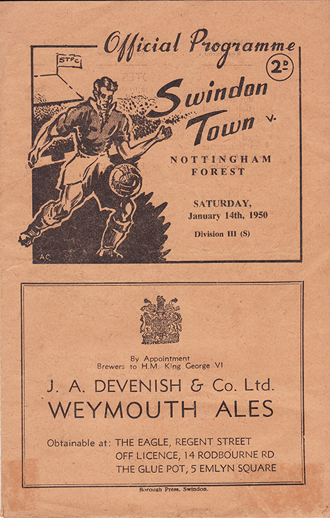 <b>Saturday, January 14, 1950</b><br />vs. Nottingham Forest (Home)